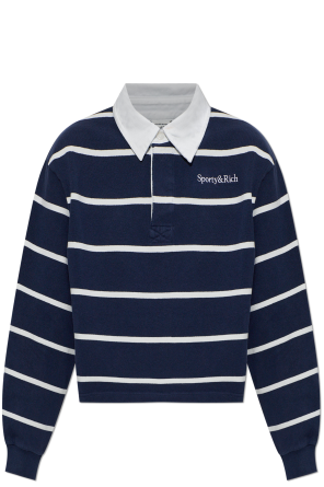 Cotton polo shirt with striped pattern