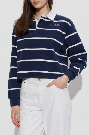 Sporty & Rich Cotton polo shirt with striped pattern