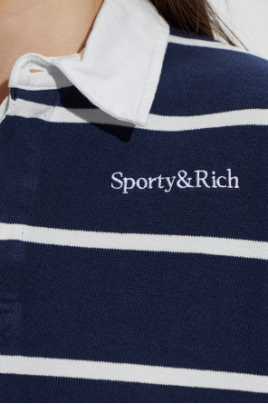 Sporty & Rich Cotton polo shirt with striped pattern