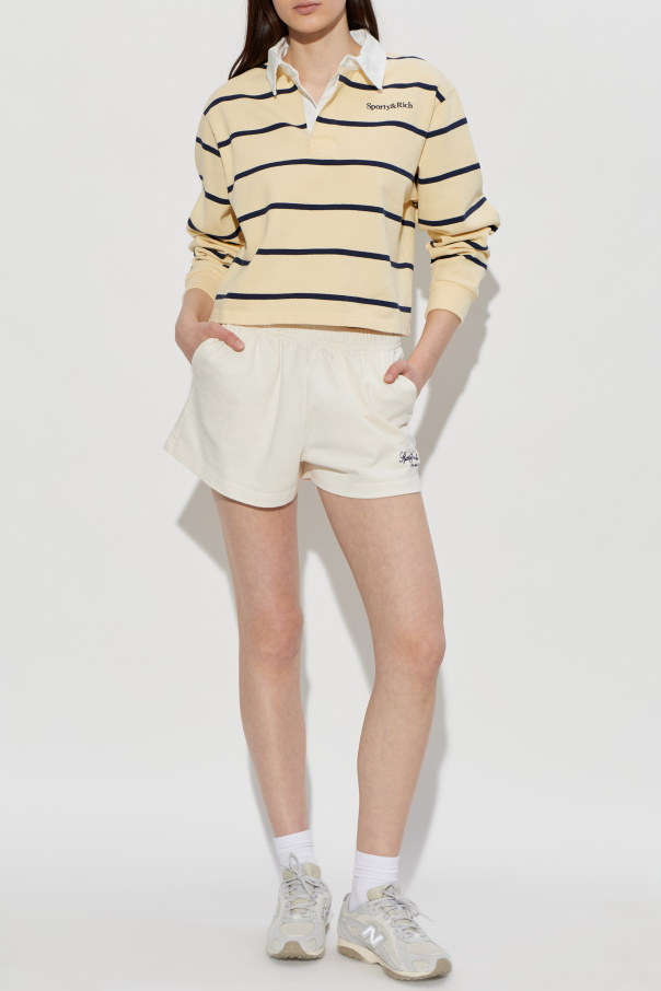 Sporty & Rich Cotton polo shirt with striped pattern
