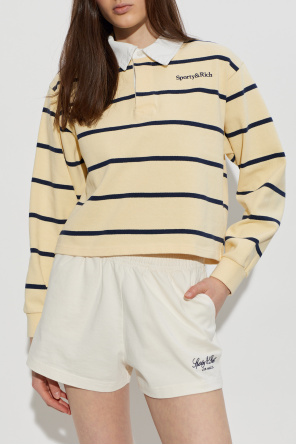 Sporty & Rich Cotton polo shirt with striped pattern