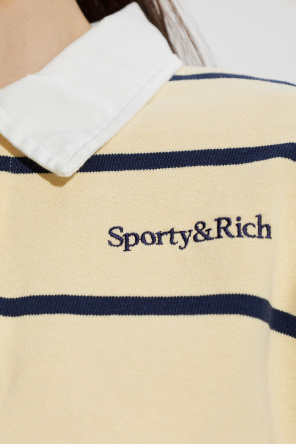 Sporty & Rich Cotton polo shirt with striped pattern