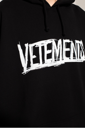 Vetements Crystal Logo Hoodie in Black