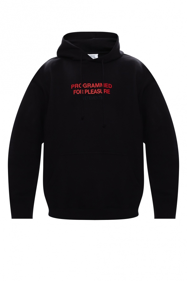 großem | Men\'s mit VETEMENTS hoodie Flaggen-Logo in Clothing Schwarz | Tommy T-Shirt Branded Zeitloses | Jeans IetpShops
