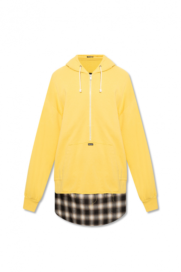 Undercover muscle Hoodie with checked panel