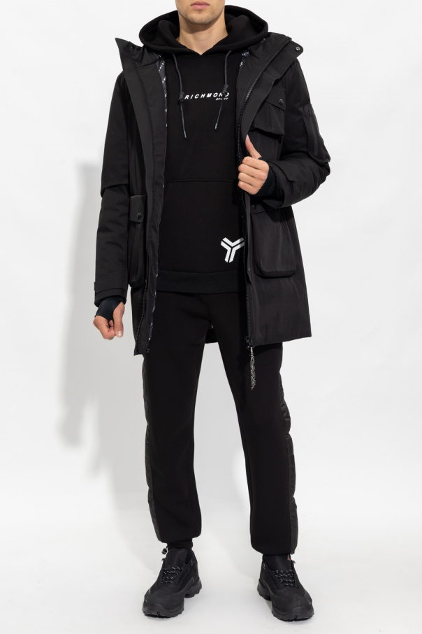 John Richmond Hoodie with quilted sleeves