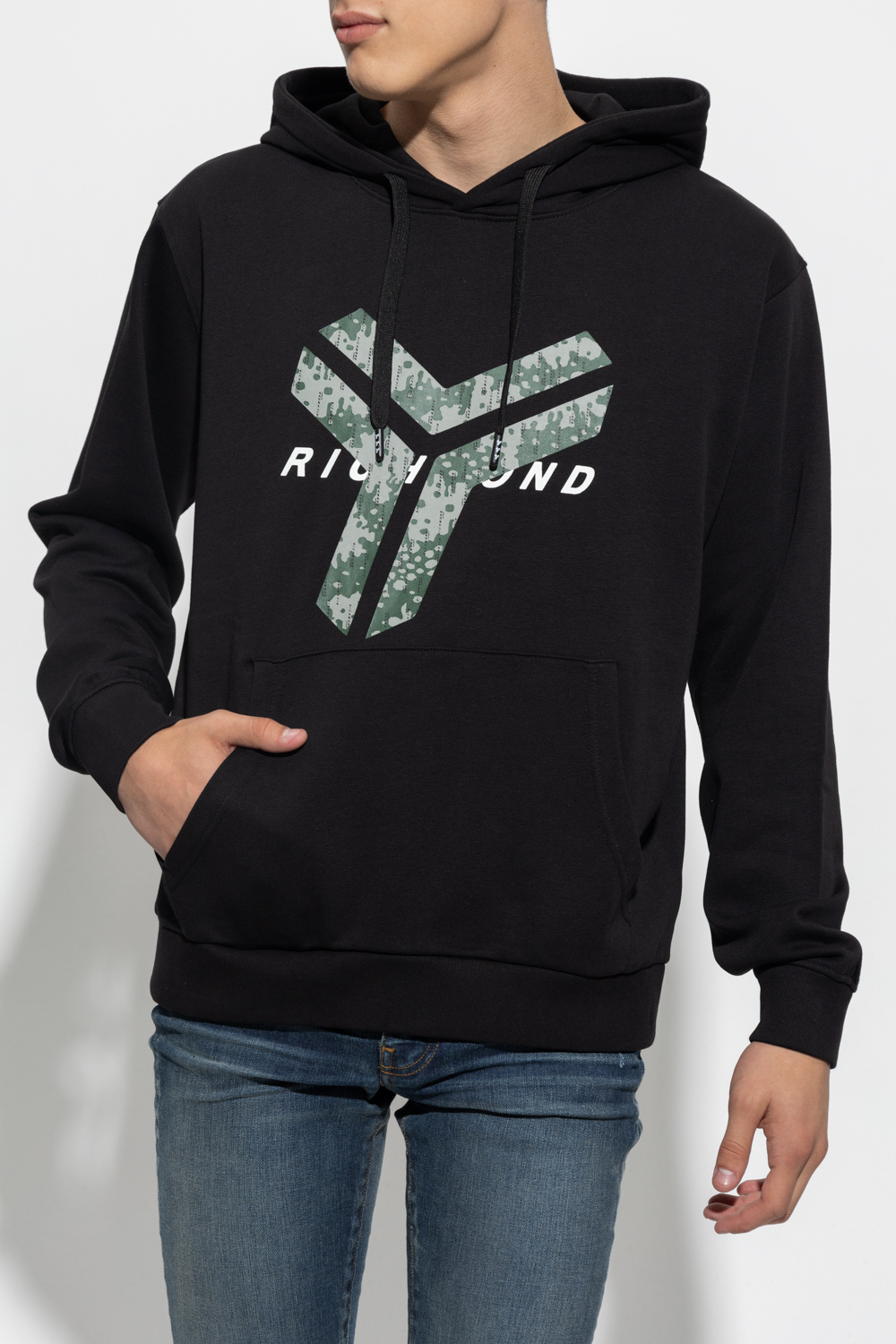 John Richmond Gris hoodie with logo