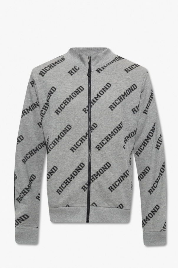 John Richmond sheer-stripe sweatshirt with logo