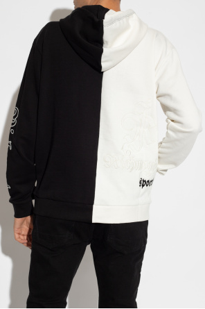 John Richmond Logo-embroidered Quilted hoodie