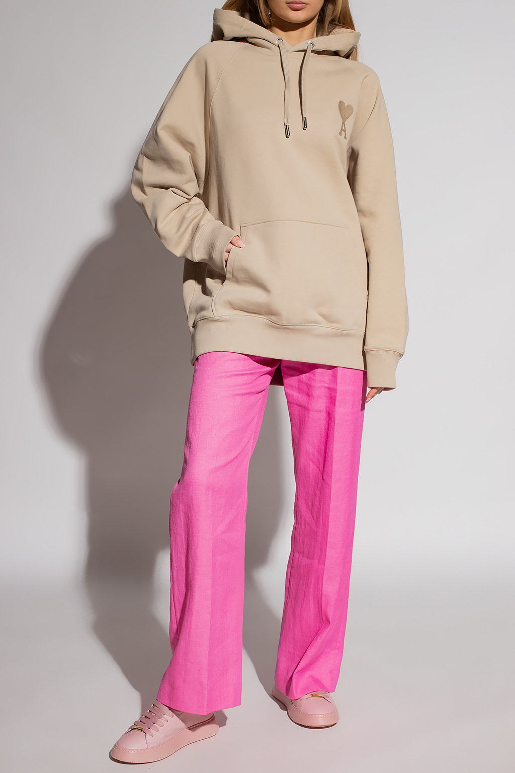 Burton Menswear Hoodie met rits in grijs Long Jacket 1202 BLUSH