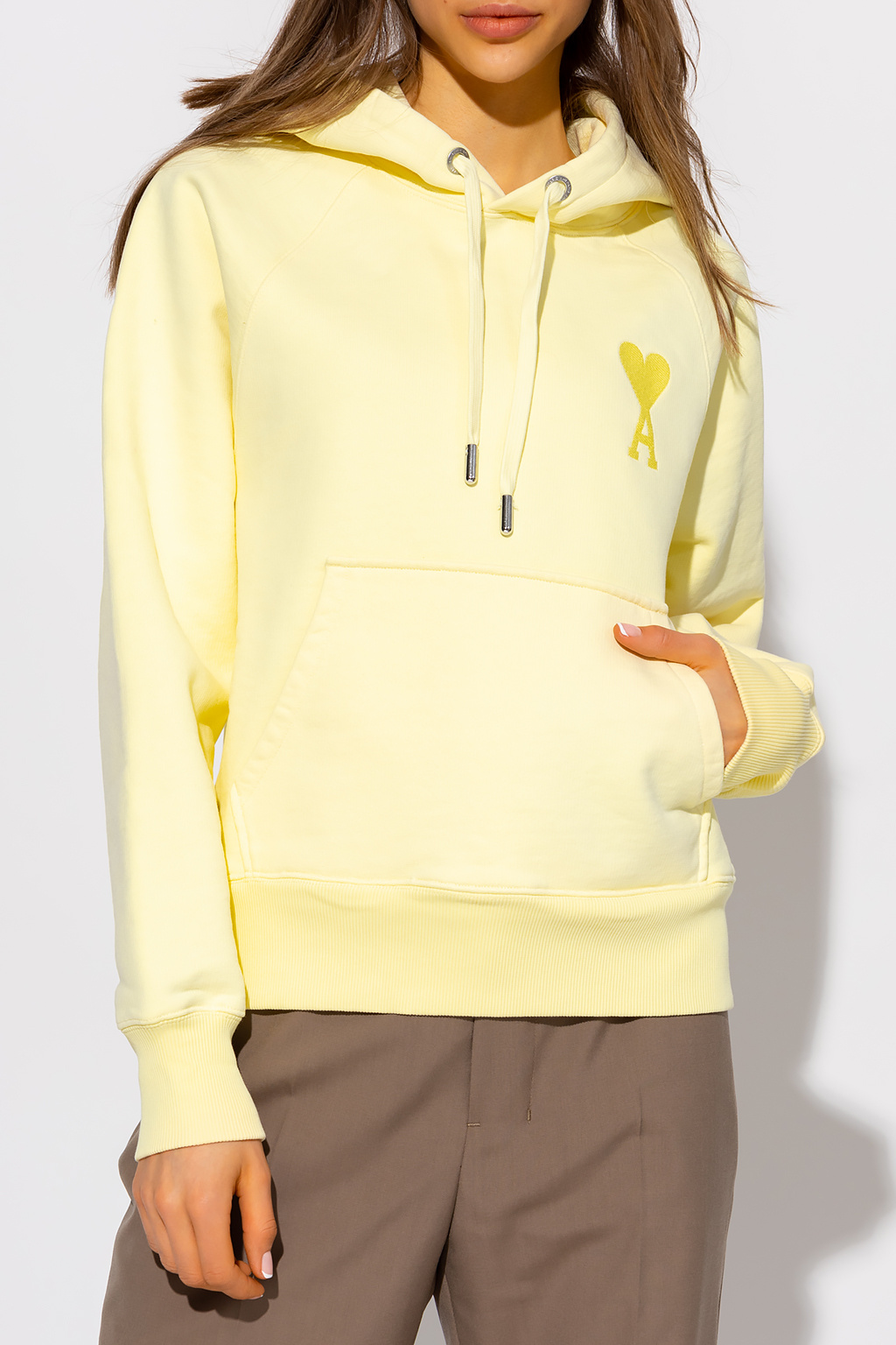 Yellow Organic cotton hoodie Ami Alexandre Mattiussi - Vitkac KR