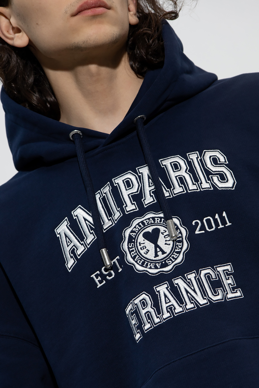 ami paris hoodie navy