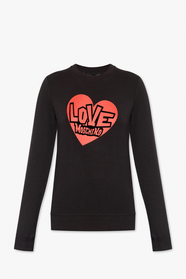 Love Moschino Logo Embroidered Rib Crest Sweatshirt