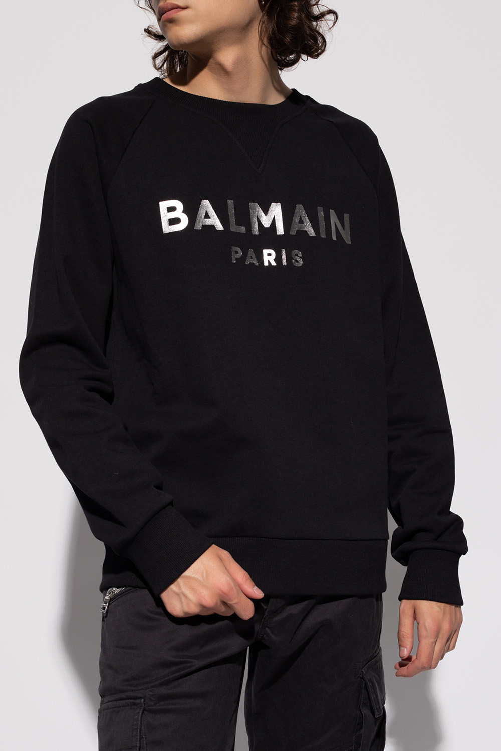 balmain Grey Logo-printed sweatshirt