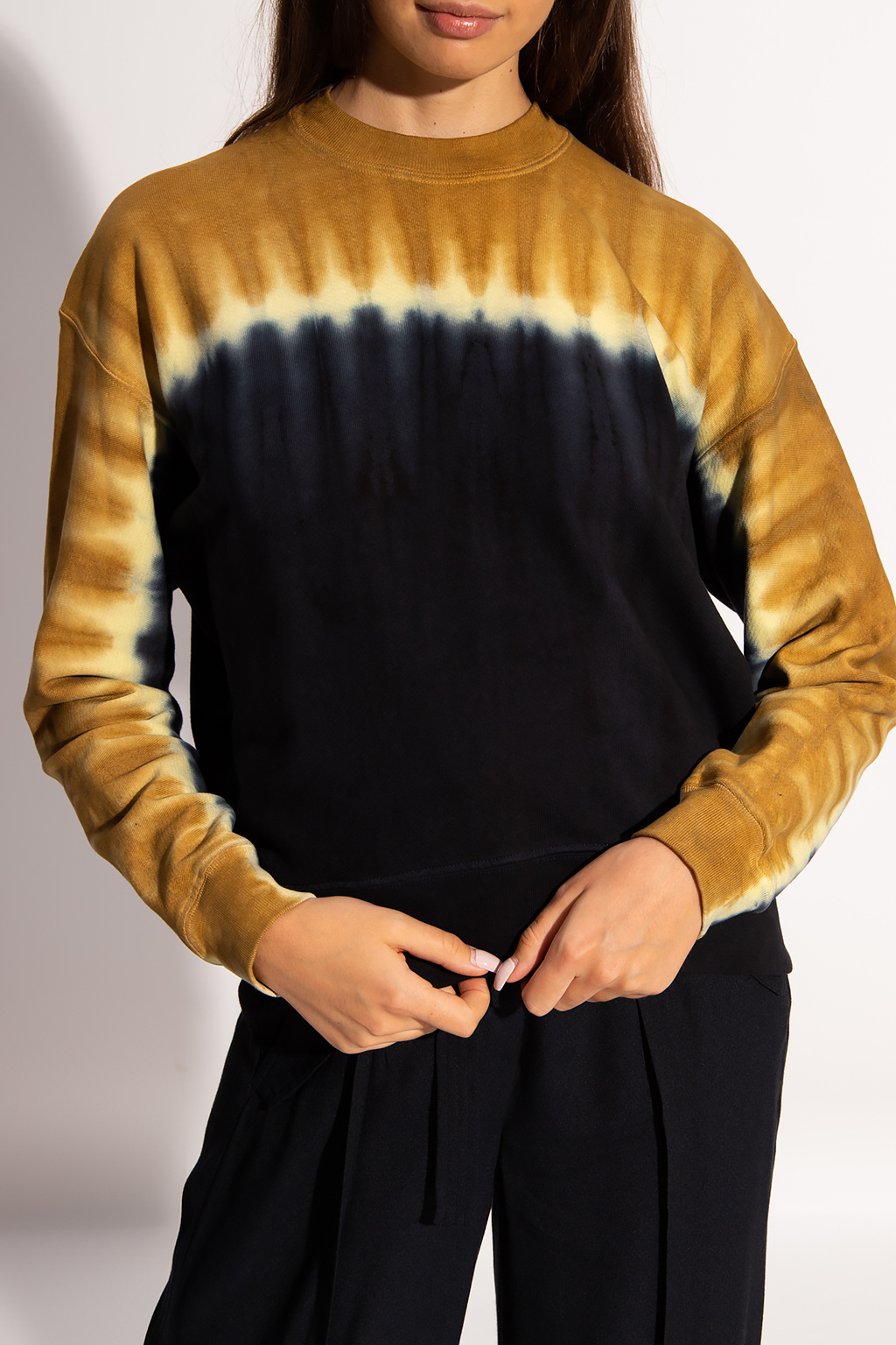 proenza Rollkragen Schouler Textured Tweed Tiered Skirt Black Tie-dye sweatshirt