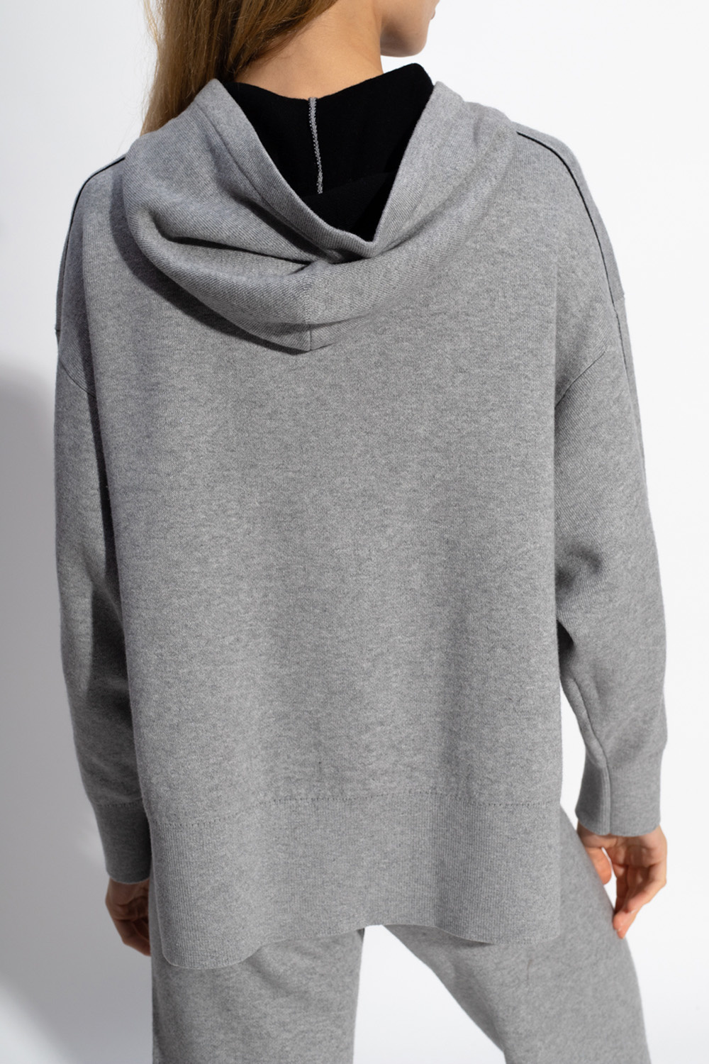 Proenza Schouler White Label Lederhose mit geradem Bein Nude Hooded sweater