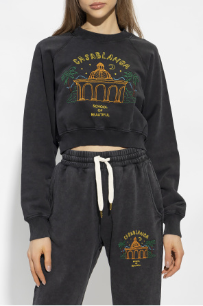 Casablanca Cropped hoodie with logo