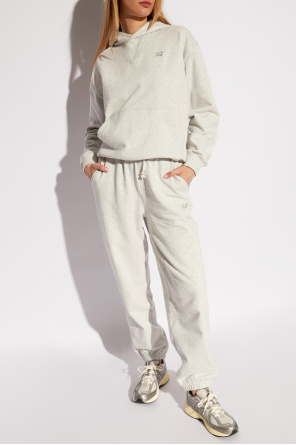 b ab textured-knit hooded pullover jumper Grau od New Balance