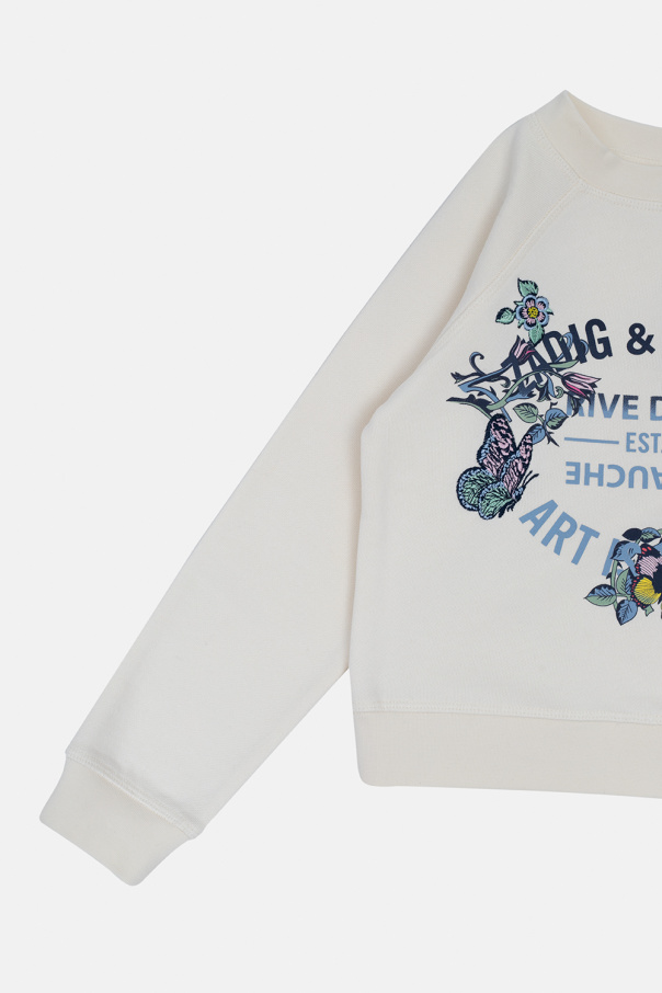 Girl's Fire Side Sherpa Jacket Grey Kids Sweatshirt with logo