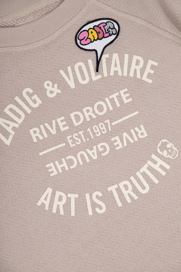 Zadig & Voltaire Kids logo-print short-sleeve hoodie Neutrals