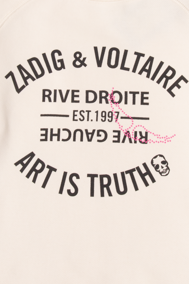 Zadig & Voltaire Kids Woman Yellow Cotton T-shirt With Logo