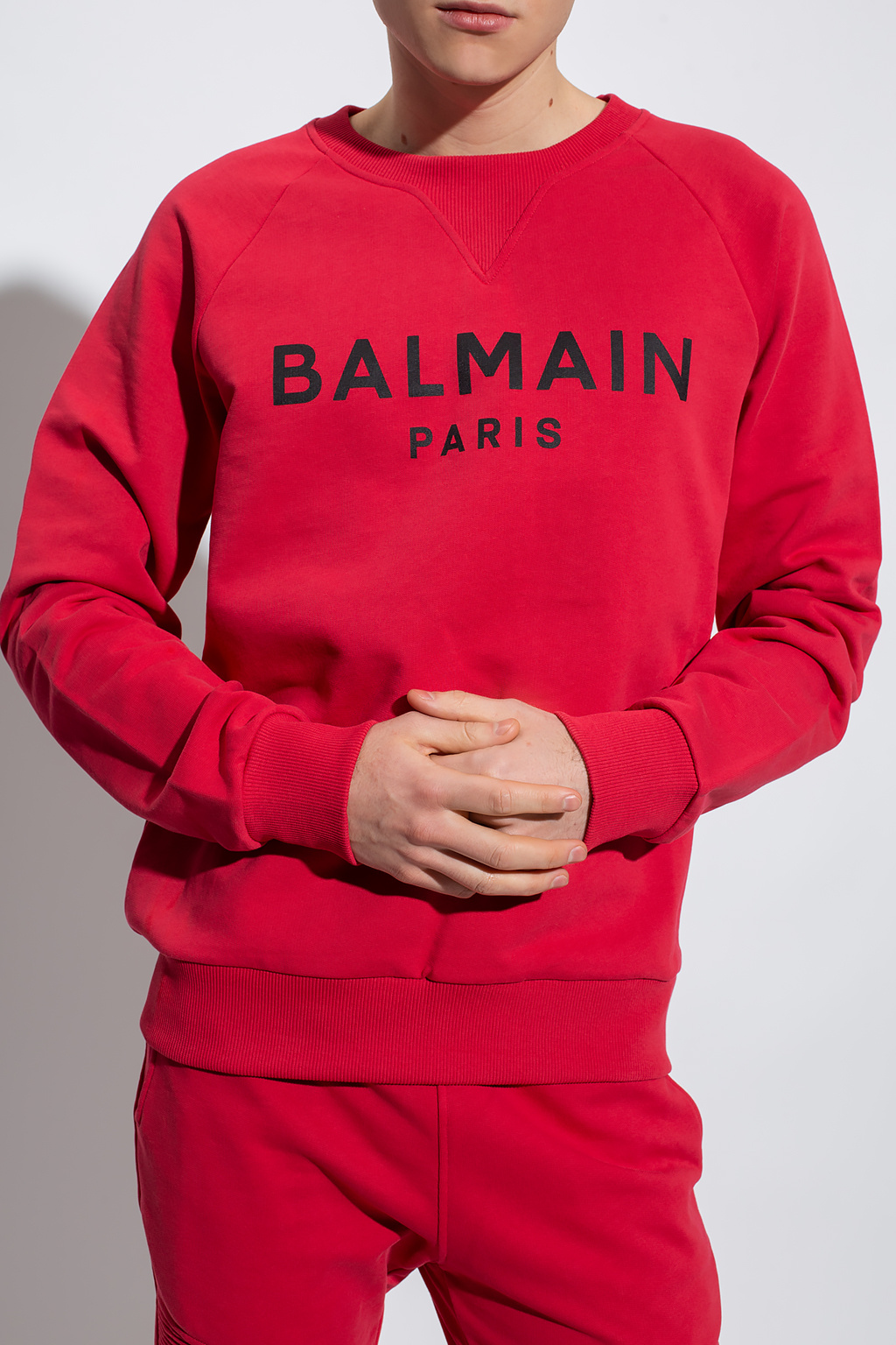 Balmain Balmain Hoodie mit Logo-Print Rot