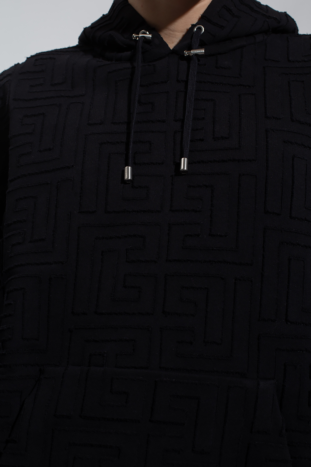 Balmain mini-monogram zipped hoodie - Black
