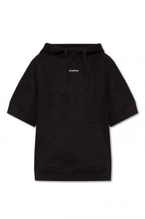 Black from GIVENCHY featuring logo print to the front and long top handles