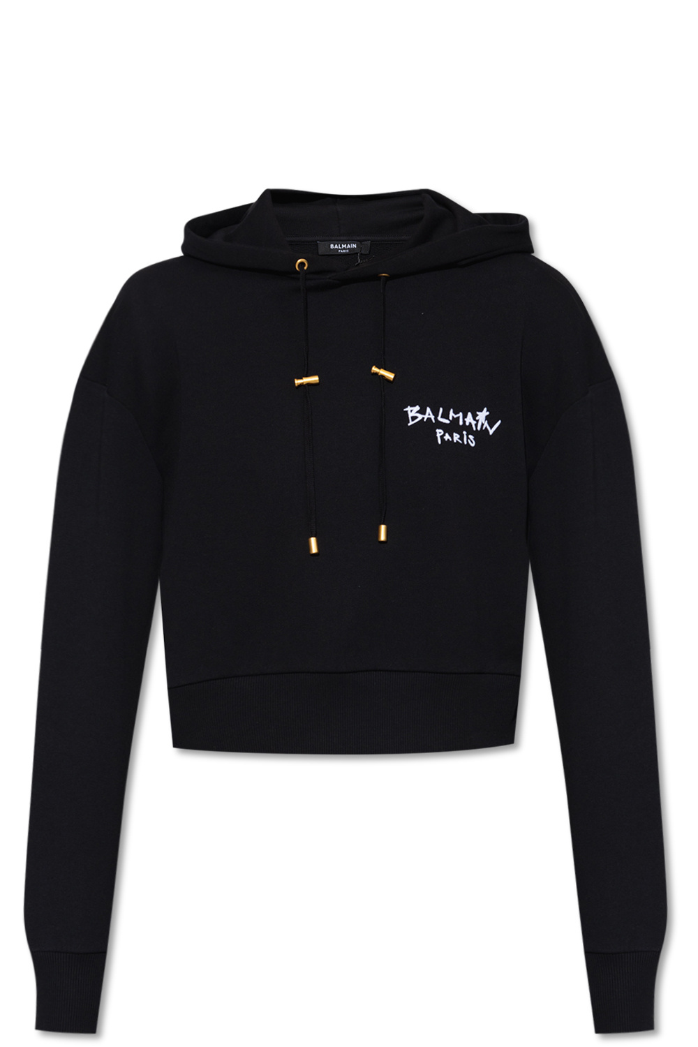 Balmain Cropped hoodie with logo