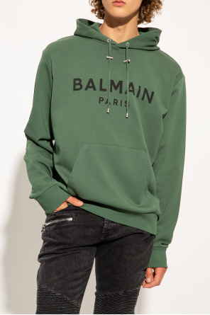 balmain logo-strap Logo-printed hoodie