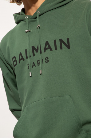 balmain logo-strap Logo-printed hoodie