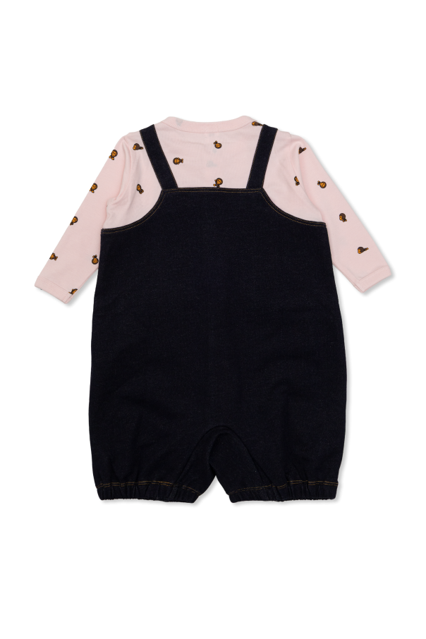 A BATHING APE® Kids Pajacyk niemowlęcy z nadrukiem