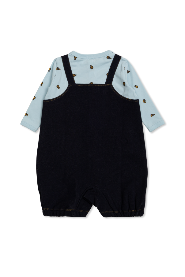 A BATHING APE® Kids Pajacyk niemowlęcy z nadrukiem