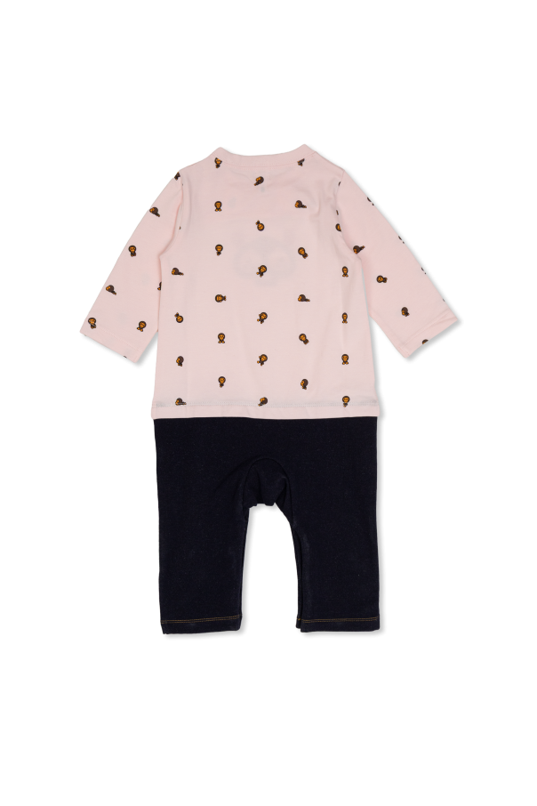 A BATHING APE® Kids Pajacyk niemowlęcy z nadrukiem