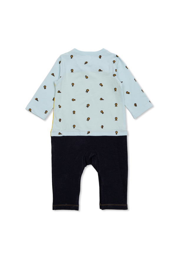 A BATHING APE® Kids Pajacyk niemowlęcy z nadrukiem