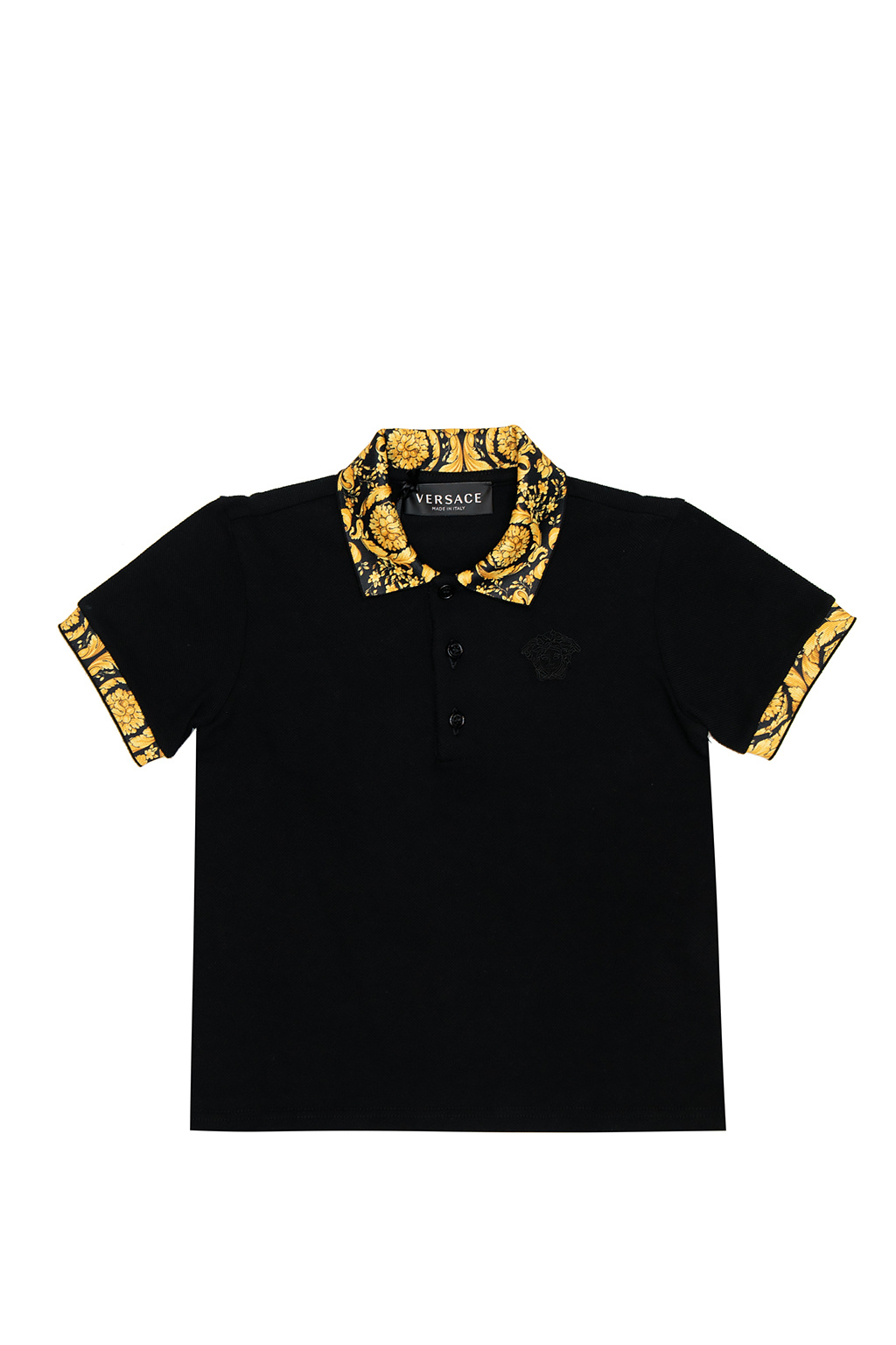 Versace Kid white cross logo polo shirt