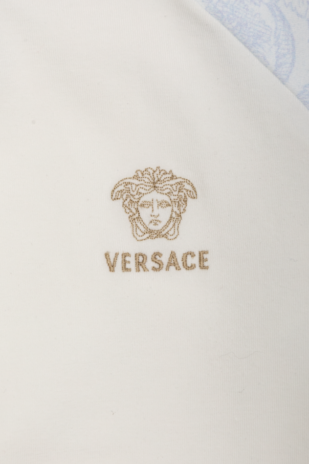 Versace Kids Бебешки ромпър с извезано лого