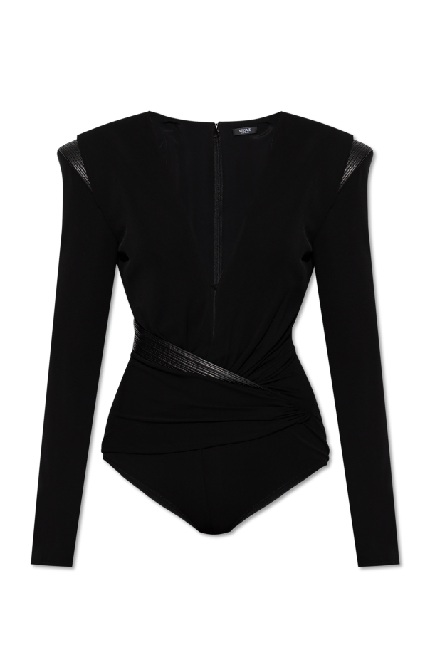 Bodysuit with leather inserts od Versace