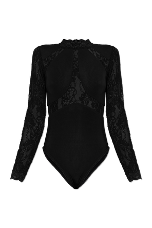 Lace bodysuit with long sleeves