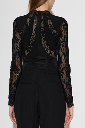 Zimmermann Lace bodysuit with long sleeves