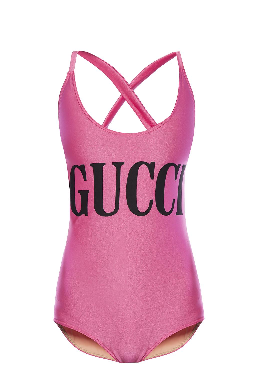 pink gucci one piece swimsuit