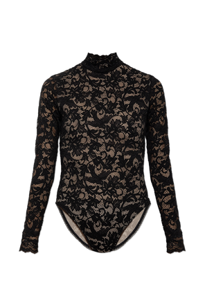 Lace bodysuit with long sleeves