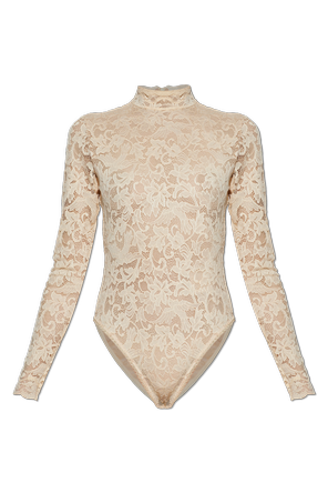Lace bodysuit with long sleeves
