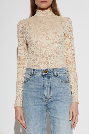 Zimmermann Lace bodysuit with long sleeves