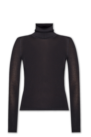 Rib-knit turtleneck sweater