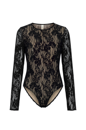 Lace bodysuit with long sleeves