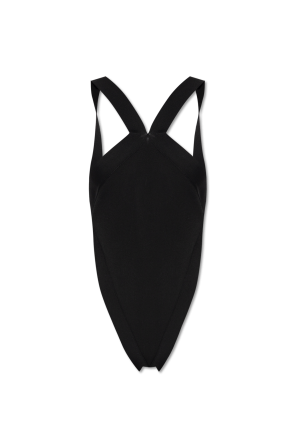 Saint Laurent ruffle neck silk mini dress