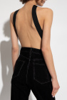 Saint Laurent BLACK Bodysuit with denuded shoulders