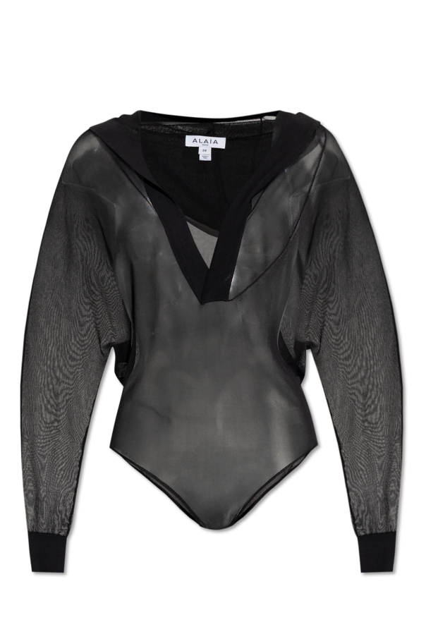 Transparent bodysuit with hood, zdjęcie 1 Transparent bodysuit with hood od Alaïa