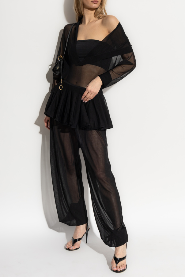 Alaïa Transparenter Body mit Kapuze